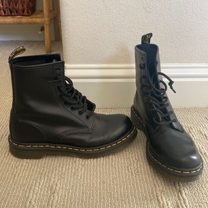 Black doc marten lace up boots in good condition